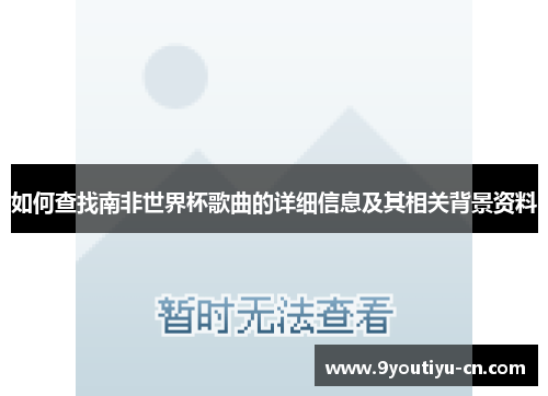 如何查找南非世界杯歌曲的详细信息及其相关背景资料